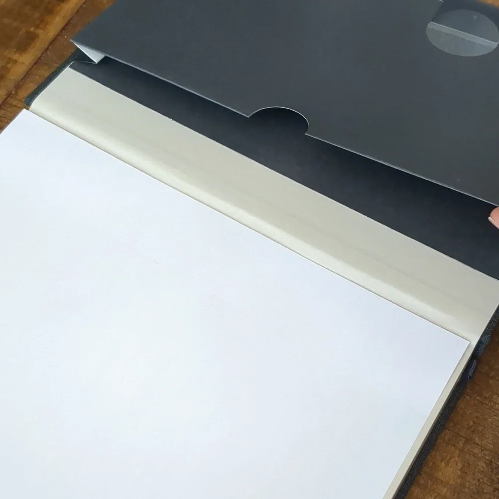 Gorgeous Black / Dark Gray Linen Wrapped Notebook Journal